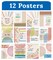 Carson Dellosa True to You 12-Piece Posters Set, Motivational 8.5" x 11" Modern Wall Art With Positive Affirmations for Bulletin Board, Door, Classroom Decor, School Counselor Office Must Haves